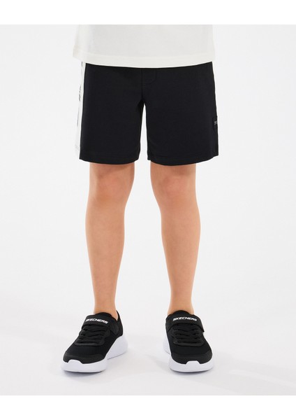 B 2 Yard Fleece Sweatshort Büyük Erkek Çocuk Siyah Şort SK2510075-001