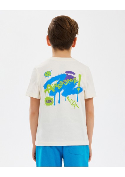 B Graphic Tee T-Shirt Büyük Erkek Çocuk Off White Tshirt SK2510030-102 fiyatları