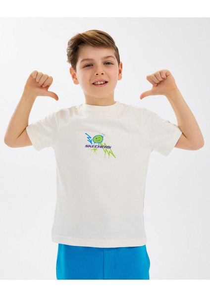 B Graphic Tee T-Shirt Büyük Erkek Çocuk Off White Tshirt SK2510030-102 modelleri