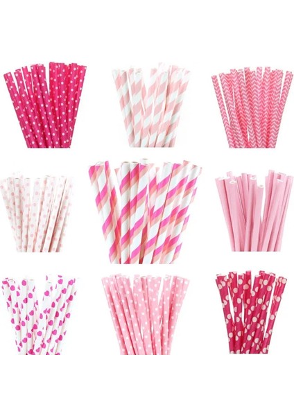 Stil 5 25 Adet/grup Pembe Kağıt Payet Bebek Duş Düğün Parti Doğum Günü Cupcake Bayrakları Dekorasyon Malzemeleri Kağıt Pipet (Yurt Dışından) fiyatları
