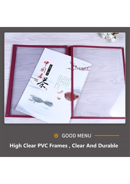 1 Çerçeve Kırmızı A4 Menü Tutucu Kapakları 8.5 x 11 Restoran Menü Kapakları Kitap Mutfak, Içecek, Şarap Menü Kollu Çerçeveleri Malzemeleri (Yurt Dışından)