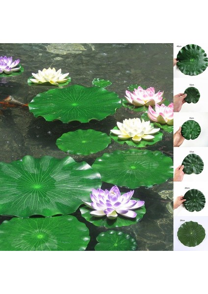 Stil 2 Yapay Lotus Yaprağı Su Havuzları Çiçek Dekoratif Yüzen Köpük Lotu Yaprağı Balık Tankı Sahte Bitki Ev Dekor Akvaryum Havuzu (Yurt Dışından)