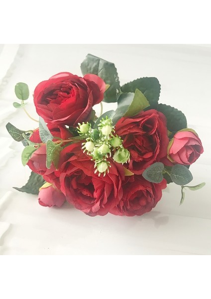 21 2022 Güzel Gül Şakayık Yapay Ipek Çiçekler Küçük Buket Flores Ev Partisi Bahar Düğün Dekorasyon Sahte Çiçek (Yurt Dışından)