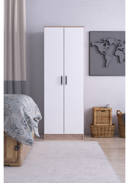 Abete 2 Kapılı Gardırop Atlantik Çam/Beyaz fiyatları