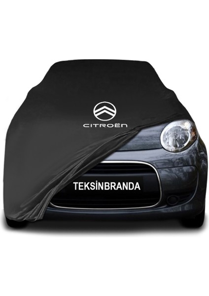 Citroen C1 (2005 - 2014) Siyah Kumaş Araba Branda Logolu Kumaş Araba Brandası Penye Oto Branda