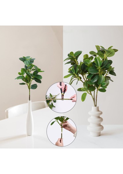 Ev Dekoru Için Ficus Dekoratif Yapay Ficus Bitkileri Iç Estetik Için Uzun Dallı Sahte Yeşillik (Yurt Dışından)