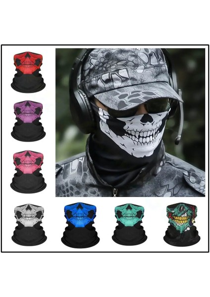 1 Adet Model C Bisiklet Kayak Kafatası Yarım Yüz Maskesi Hayalet Eşarp Çok Kullanımlı Boyun Isıtıcı Cod Маска От Вируса Masque Tissu Maskara Para Rosto fiyatları