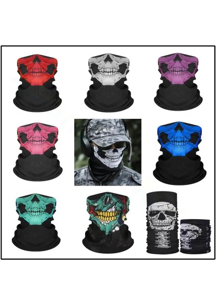 1 Adet Model C Bisiklet Kayak Kafatası Yarım Yüz Maskesi Hayalet Eşarp Çok Kullanımlı Boyun Isıtıcı Cod Маска От Вируса Masque Tissu Maskara Para Rosto modelleri