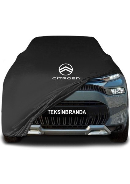 Citroen C3 Aircross (2017 - ) Siyah Kumaş Araba Branda Logolu Kumaş Araba Brandası Penye Oto Branda