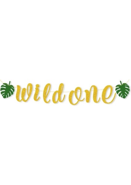 Banner Vahşi Bir Tek Kullanımlık Masa Örtüsü Jungle Safari Bebek Bir 1st Doğum Günü Masa Örtüsü Vahşi Mutlu Ilk Doğum Günü Partisi Dekor Masa Örtüsü (Yurt Dışından)