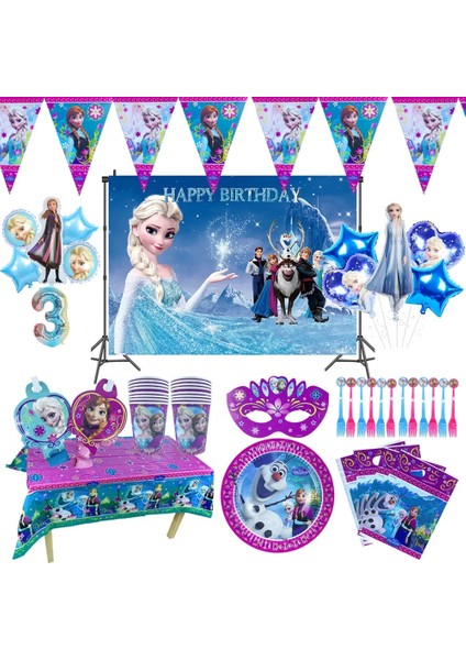 18 Inç Balon 1 Adet Disney Dondurulmuş Elsa Anna Prenses Kız Iyilik Doğum Günü Partisi Süslemeleri Sofra Kağıt Tabak Saman Afiş Balon Parti Malzemeleri (Yurt Dışından)