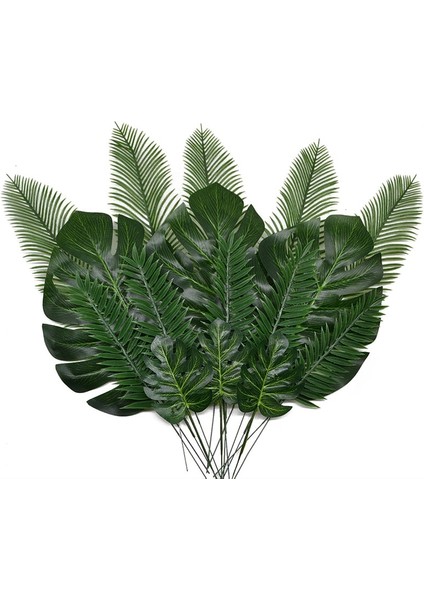 BB481 10 Adet 10-20 Adet Yapay Bitkiler Tropikal Monstera Palmiye Yaprakları Hawaii Tema Parti Dekoru Için Simülasyon Yaprak Ev Bahçe Sahte Yapraklar (Yurt Dışından)
