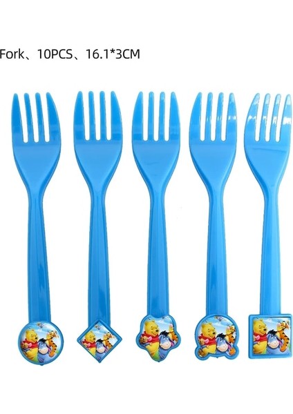 Çatal-10 Adet Disney Winnie The Pooh Tema Doğum Günü Partisi Malzemeleri Süslemeleri Çocuklar Için Aile Partisi Winnie The Pooh Afiş Plakaları Bardak Payet (Yurt Dışından)