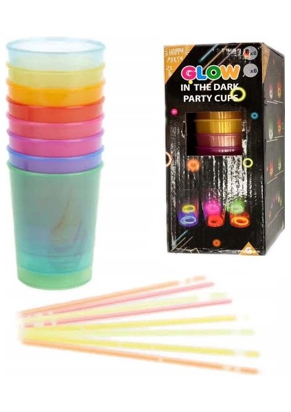 Karanlıkta Yanan Mega Glow Bardaklar 8 Adet indirimleri