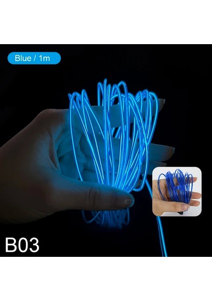 B031119 1m 1/3/5m Taşınabilir Neon El Tel Işıklar Süper Parlak Pil Kumandalı Cosplay Elbise Festivali Parti Cadılar Bayramı Dıy Yılbaşı Dekoru (Yurt Dışından)