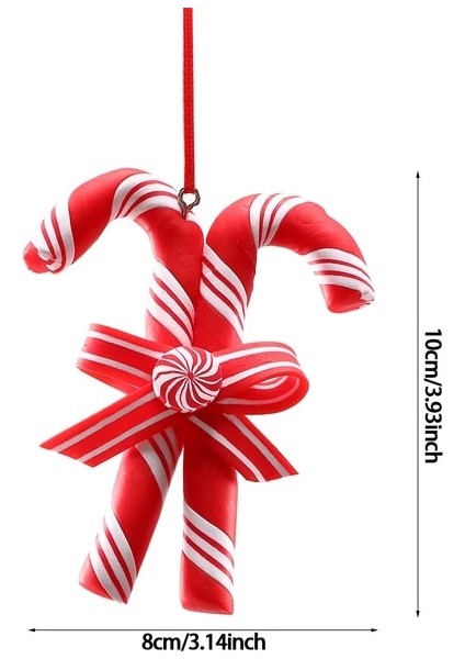 Stil 2 1 Adet Noel Ağacı Süsleme Yumuşak Kil Kırmızı Beyaz Şeker Kamışı Noel Baba Elk Lolipop Kolye Aile Yeni Yıl Hediyesi Noel 2023 (Yurt Dışından)