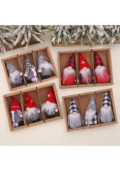 DOLL-693-WHITE 3 Adet Gnomes Noel Yüzü Olmayan Bebek Noel Süslemeleri Ev Için Noel Ağacı Kolye Süsler Noel Deco Navidad Doğum Yeni Yıl 2023 (Yurt Dışından)