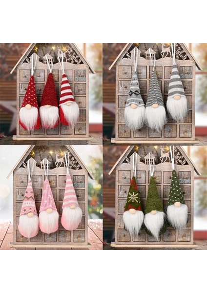 DOLL-693-WHITE 3 Adet Gnomes Noel Yüzü Olmayan Bebek Noel Süslemeleri Ev Için Noel Ağacı Kolye Süsler Noel Deco Navidad Doğum Yeni Yıl 2023 (Yurt Dışından)
