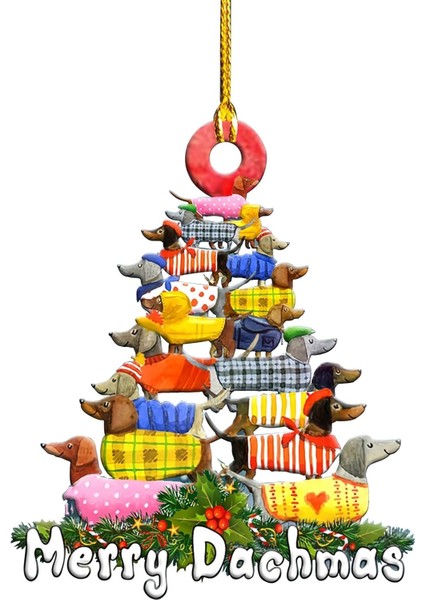 F Bir Boyut Kişiselleştirilmiş Köpek Aile Noel Ağacı Dekorasyon Reçine Kolye Sevimli Tarzı Kış Hediye Ev Noel Kolye Dekor Aksesuarları (Yurt Dışından)