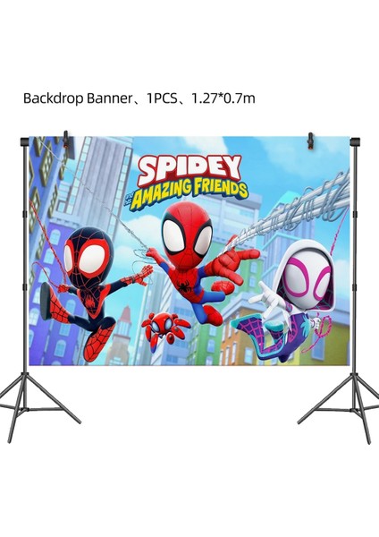 Patlamış Mısır Kutusu-6 Adet Spidey ve Onun Inanılmaz Arkadaşları Parti Dekorasyon Malzemeleri Kağıt Tabak Masa Örtüsü Örümcek Adam Tema Bebek Duş Balonları Çocuklar Şekerleri (Yurt Dışından)
