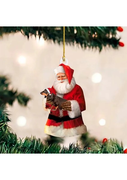 Bir 2d Uçaklar Noel Köpekler Damla Süsleme Çift Taraflı Düzlem Akrilik Noel Ağacı Asılı Dekorasyon Pencere Kapı Parti Dekorasyon (Yurt Dışından)