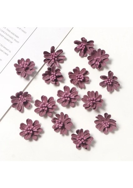 Bordo 10 Adet Mini Yapay Çiçek Papatya Kafası Düğün Ev Dekor Diy Giyim Headdress El Sanatları Aksesuarları Noel Partisi Dekorasyon Çiçek (Yurt Dışından)