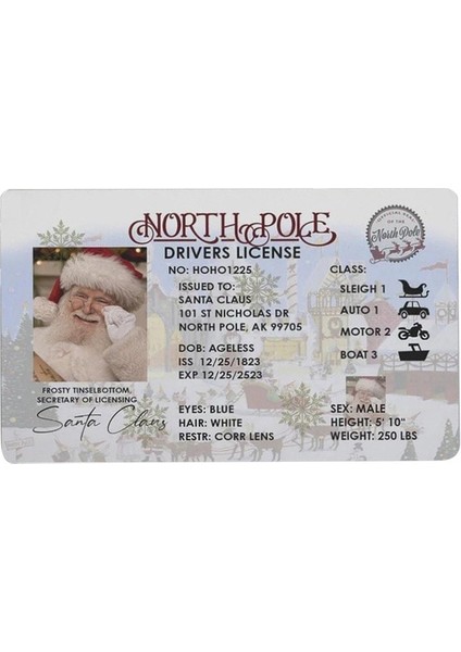 02 Kart Noel Baba Uçuş Lisansı Noel Arifesi Ehliyet Noel Hediyesi Çocuklar Çocuklar Için Noel Dekorasyon 2023 (Yurt Dışından)