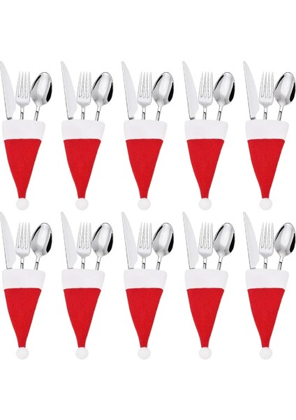 10 Adet Noel Sofra Tutucu Çanta Noel Şapka Çatal Bıçak Çatal Bıçak Çantaları 2022 Noel Süslemeleri Ev Masa Navidad Yeni Yıl 2023 (Yurt Dışından)