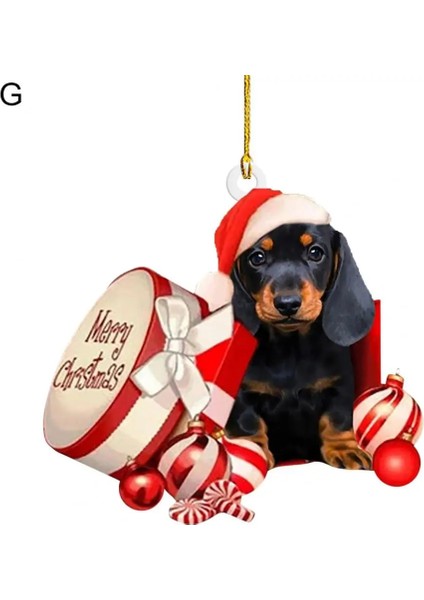 D Noel Kolye Ince Detay Asılı Süsleme Kordon Noel Ağacı Asılı Dachshund Kolye Ev Dekorasyon Dekoratif (Yurt Dışından)