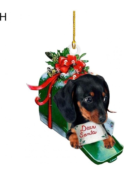 D Noel Kolye Ince Detay Asılı Süsleme Kordon Noel Ağacı Asılı Dachshund Kolye Ev Dekorasyon Dekoratif (Yurt Dışından)
