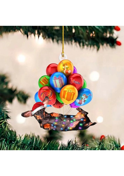 D Noel Kolye Ince Detay Asılı Süsleme Kordon Noel Ağacı Asılı Dachshund Kolye Ev Dekorasyon Dekoratif (Yurt Dışından)