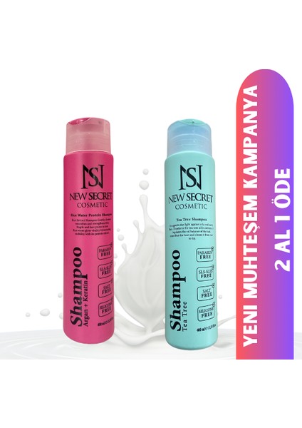 - Tea Tree Shampoo + Rice Water Protein Shampoo