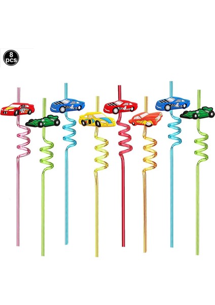 11 8 Adet 25 cm Yeniden Kullanılabilir Yarış Arabası Pipet Araba Yeniden Kullanılabilir Plastik Pipet Çocuk Yarış Arabası Doğum Günü Partisi Süslemeleri (Yurt Dışından) modelleri