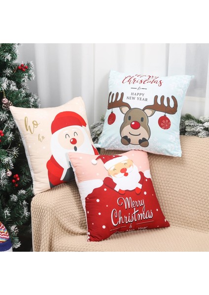 19 Noel Baba Elk Noel Yastık Ev Için Merry Christmas Dekor Kapakları 2022 Noel Süsleri Noel Navidad Yeni Yıl Hediyesi 2023 (Yurt Dışından)