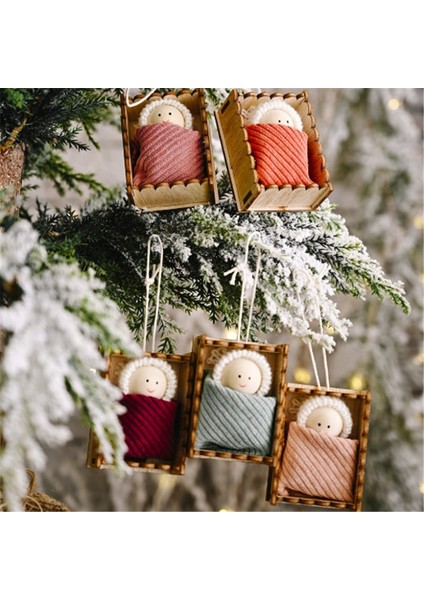 Kırmızı 2021 Noel Ağacı Dekorasyon Kolye Ahşap Kutu Bebek Kolye Noel Dekorasyon Noel Hediyesi Navidad Noel Noel Dekorasyon (Yurt Dışından)