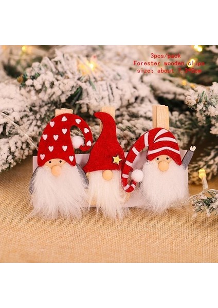 WOOD-513-FORESTER 3 Adet/takım Noel Cüceleri Melek Bebek Ev Için Noel Süslemeleri Navidad 2023 Noel Ağacı Ahşap Kolye Yeni Yıl 2024 Hediyeleri (Yurt Dışından)