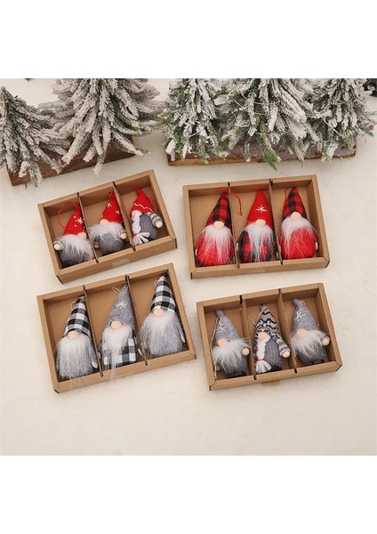 WOOD-513-FORESTER 3 Adet/takım Noel Cüceleri Melek Bebek Ev Için Noel Süslemeleri Navidad 2023 Noel Ağacı Ahşap Kolye Yeni Yıl 2024 Hediyeleri (Yurt Dışından)
