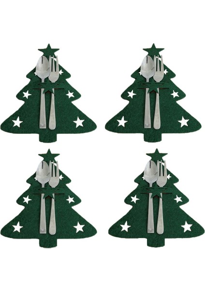 13-4 Adet 4/8 Adet Noel Ağacı Çatal Bıçak Çatal Kapak Masa Dekorasyon Bıçak Dekoratif Sofra Noel Yılbaşı Dekoru Ambalaj Çantası (Yurt Dışından)