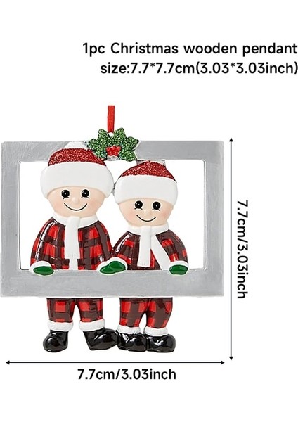 2 Kişilik Bir Aile Noel Kolye Dıy Kişisel Aile Ev Için Noel Süslemeleri 2022 Navidad Noel Ağacı Asılı Süsleme Yeni Yıl 2023 (Yurt Dışından)