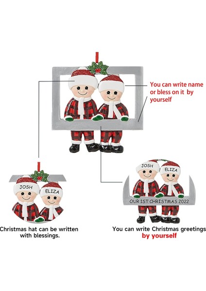 2 Kişilik Bir Aile Noel Kolye Dıy Kişisel Aile Ev Için Noel Süslemeleri 2022 Navidad Noel Ağacı Asılı Süsleme Yeni Yıl 2023 (Yurt Dışından) modelleri