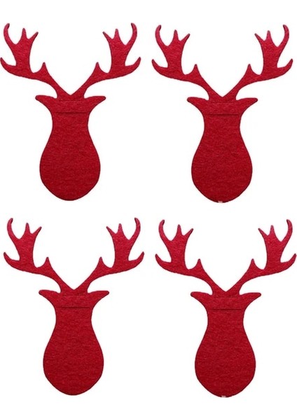 Kızıl Geyik 4 Adet Noel Ağacı Çatal Bıçak Çatal Kapakları Masa Süsü Noel Sofra Dekorasyon Tutucu Çanta Ev Için Noel Süslemeleri (Yurt Dışından)