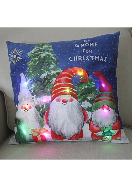 D28 45 cm Parlayan Noel Baba Yastık Kılıfı LED Işıkları ile 2023 Yeni Yıl Dekorasyon Ev Noel Süs Dekor Için LED Minder Örtüsü (Yurt Dışından) fırsatları