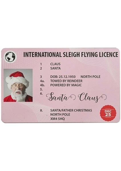 C 1 Adet 1/5/10 Adet Yaratıcı Noel Baba Uçuş Lisansı Noel Arifesi Ehliyet Çocuklar Için Noel Hediyeleri Çocuk Noel Ağacı Dekor (Yurt Dışından)