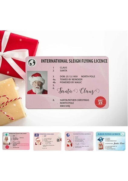 C 1 Adet 1/5/10 Adet Yaratıcı Noel Baba Uçuş Lisansı Noel Arifesi Ehliyet Çocuklar Için Noel Hediyeleri Çocuk Noel Ağacı Dekor (Yurt Dışından)