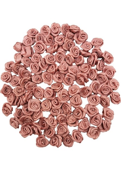 Taze Pembe (100 Adet/paket) 10*10MM Mini Taze Pembe Kurdele Çiçekler Küçük Boy Saten Kurdele Yapay Çiçek Zanaat Şenlikli Parti Dekorasyon (Yurt Dışından) indirimleri