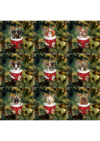 Stil 4 2022 Noel Süsleri Asılı Dekorasyon Hediye Sevimli Köpek Noel Ailesi Asılı Ağaç Karikatür Ürün Kolye Kişiselleştirin H0O1 (Yurt Dışından)