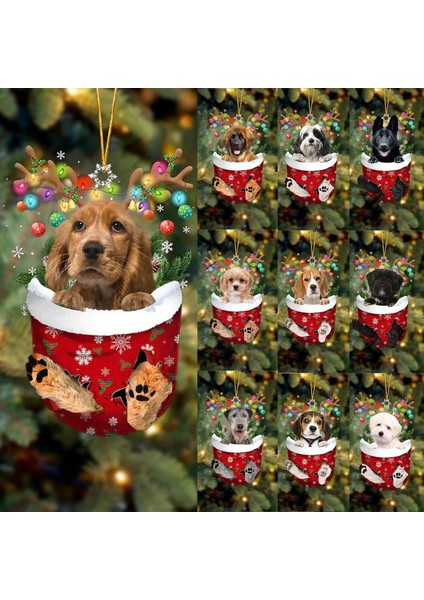 Stil 4 2022 Noel Süsleri Asılı Dekorasyon Hediye Sevimli Köpek Noel Ailesi Asılı Ağaç Karikatür Ürün Kolye Kişiselleştirin H0O1 (Yurt Dışından)