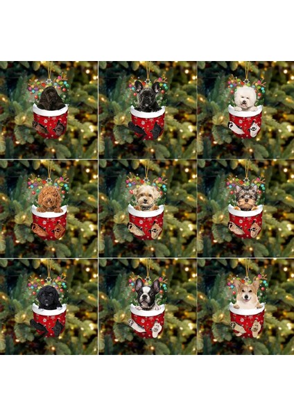 Stil 4 2022 Noel Süsleri Asılı Dekorasyon Hediye Sevimli Köpek Noel Ailesi Asılı Ağaç Karikatür Ürün Kolye Kişiselleştirin H0O1 (Yurt Dışından)