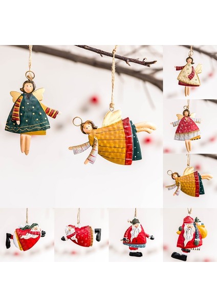 Stil 8 Noel Kolye Metal Boyalı Noel Baba Noel Ağacı Damla Süsler Süslemeleri Ev Çocuk Oyuncakları Hediye Noel Yeni Yıl Için (Yurt Dışından)