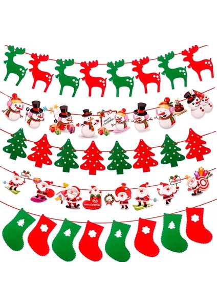 Stil 4 Merry Christmas Dekorasyon Banner Yılbaşı Ağacı Süsleri Noel Noel Baba Kolye Noel Hediyesi Yeni Yıl Dekorasyon Ev Için (Yurt Dışından)